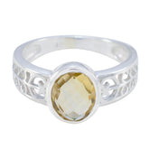 Sara Filigree Yellow Solitaire Ring Citrine Yellow